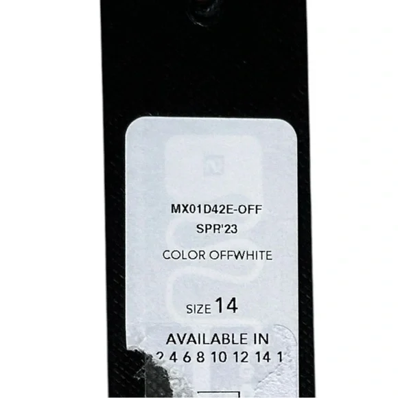 BCBGMaxAzria White Fringe Corset Midi Sheath Dress 14 Off-White Cocktail NWT - Picture 9 of 12